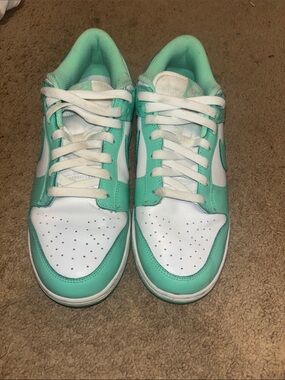 Nike Men’s Low-Top Sneakers in Mint Green and White